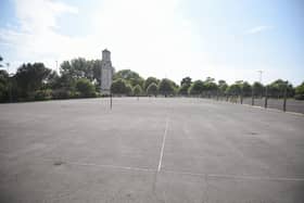 Neglected tennis courts at Stanley Park