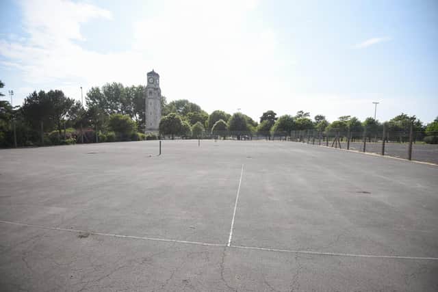 Neglected tennis courts at Stanley Park