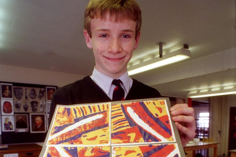 Young Seasiders at Warbreck High School - Nick Coyle (14) with a lino-print.