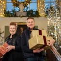 A Not So Silent Night at Lytham Hall which has been decorated for Christmas with musical themed rooms. Hall manager Peter Anthony with volunteer Linda Beddows.