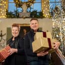 A Not So Silent Night at Lytham Hall which has been decorated for Christmas with musical themed rooms. Hall manager Peter Anthony with volunteer Linda Beddows.