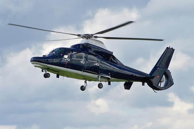 The Eurocopter AS365 Dauphin II - nicknamed 'Blue Thunder' - belongs to the Joint Special Forces Aviation Wing. Picture by Mark Harkin