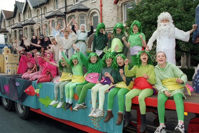 Members of St Peters School and Church, Lytham, with their theme "Jonah and the Whale" in 1997