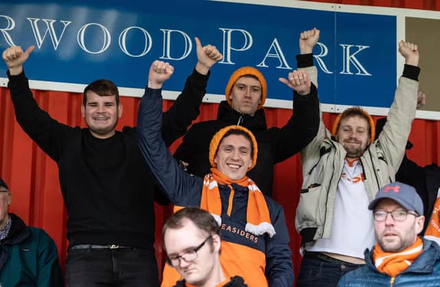 Seasiders supporters at Stevenage.
