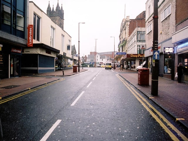 A deserted Church Street just before work started on the pedestrianisation of the area in 2003
