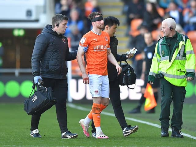 Husband suffered a nasty cut to his head during last weekend's game against Wigan