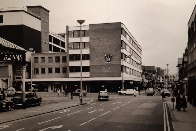 This was in the 1970s where Dikson Road meets Talbot Road and looking up towards Topping Street. Prudential House can be seen with the bus station and part of the old North Station canopy to the left