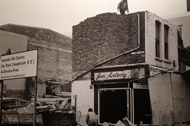 This was the corner of Sefton Street and Coronation Street as Blackpool's skyline changed. The shop was Jon Anthony Footwear