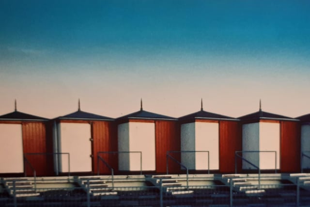 A striking scenes of Cleveleys beach huts in February 1994