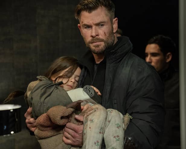 Chris Hemsworth as Tyler Rake, a man with almost zero no-claims bonus, in Extraction 2 (photo: Netflix/Jasin Boland PA)