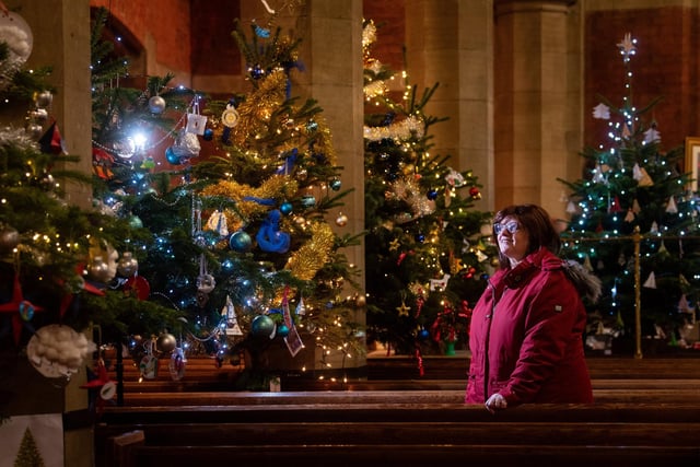 Anna Hall was among the visitors to the St Annes Parish Church Christmas Tree Festival.