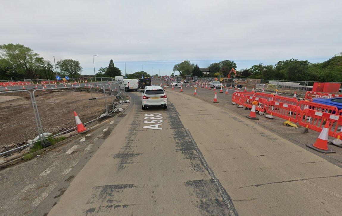 Drivers face long delays as two lanes reduced to one near Skippool ...