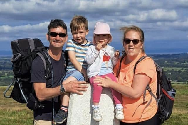 Victoria Cross, from Lytham, with husband Michael and their two children