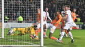Marvin Ekpiteta gave Blackpool some hope with a close-range finish