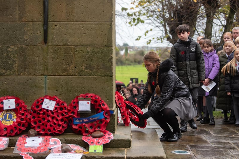 A wreath is laid at the Kirkham Remembrance Day Service