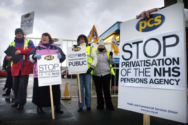 The picket line outside Hesketh House in Fleetwood where PCS union members were on strike in 2006