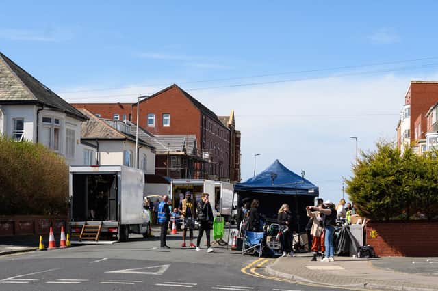 Film crews on set at Empress Drive, Blackpool. (Photo: Kelvin Stuttard)