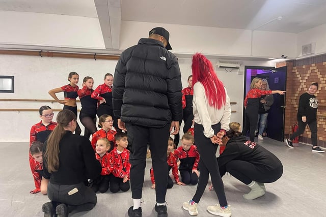 Pupils at Nicky Figgins Centre Stage Academy met Dianne Buswell and Tyler West.