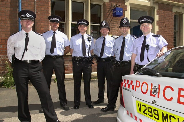 Inspector John Donnelly and some of the team of crimefighters at Blackpool South Police Station. From left, Inspector Donnelly, PC Michael Green, PC Shaun Pepper, PC Lionel Rigby, Sgt Keith Ogle and PC Robin Lancaster