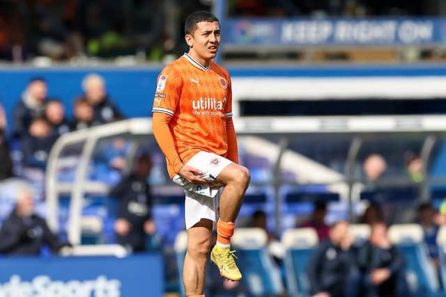 Poveda was forced off with a hamstring injury after scoring Blackpool's winning goal