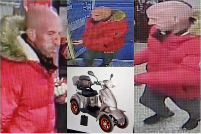 Do you recognise this man? Officers want to speak to him after a mobility scooter was stolen in Blackpool (Credit: Lancashire Police)