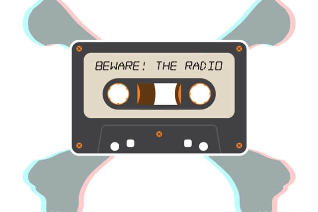 Beware! The Radio logo, designed by Gareth Monger