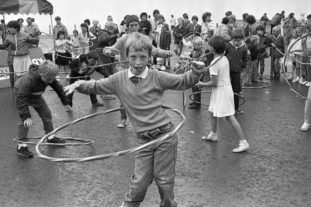 These children are enjoying a spot of hula hooping during the Lancashire Evening Post gala day held on the West End promenade