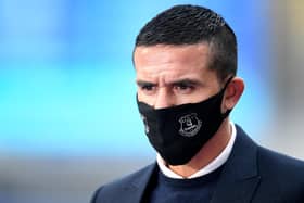 Former Everton player Tim Cahill is seen ahead of the Premier League match between Everton FC and Liverpool FC at Goodison Park on June 21, 2020.