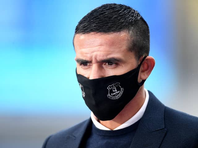 Former Everton player Tim Cahill is seen ahead of the Premier League match between Everton FC and Liverpool FC at Goodison Park on June 21, 2020.