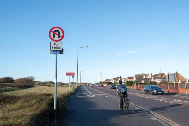 A resident claims that bike-riders like this one are an all-too-rare sight on the Clifton Drive North cycleway