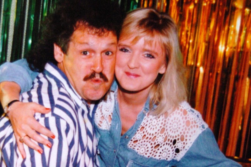 Bernie Nolan, who died in 2013 after a cancer battle, with the later Bobby Ball