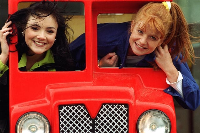 Eastenders stars Martine McCutcheon and Patsy Palmer in Blackpool, 1996