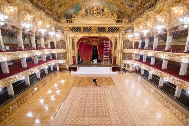 The Blackpool Tower Ballroom’s famous dance floor has been given its annual spruce (Credit: Anthony Devlin)