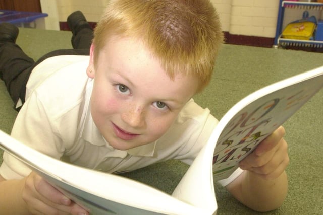 Book Week at Thames Primary School in Blackpool. Seven-year-old Roy Tanner is pictured