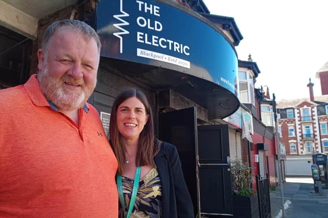 Emma Shillito (right), Inspira Employability Adviser and Tony Smith, training director with PDP, at The Old Electric in Springfield Road, Blackpool, where Inspira has been running its successful Ready For Work programme for 18-24-year-olds from across the resort