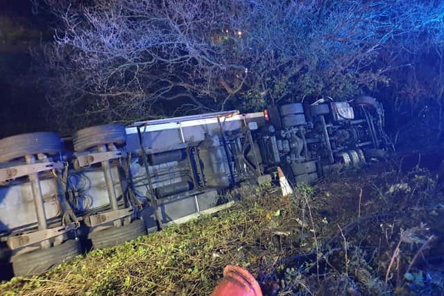 The delays come after a lorry overturned in the early hours of the morning.

Photo courtesy of North West Motorway Police Group