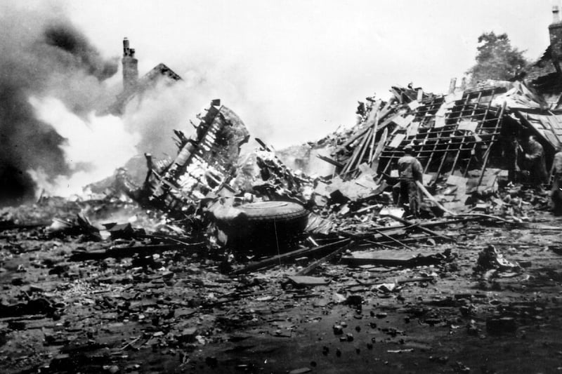 Scenes of the horrific Freckleton air disaster in August 1944