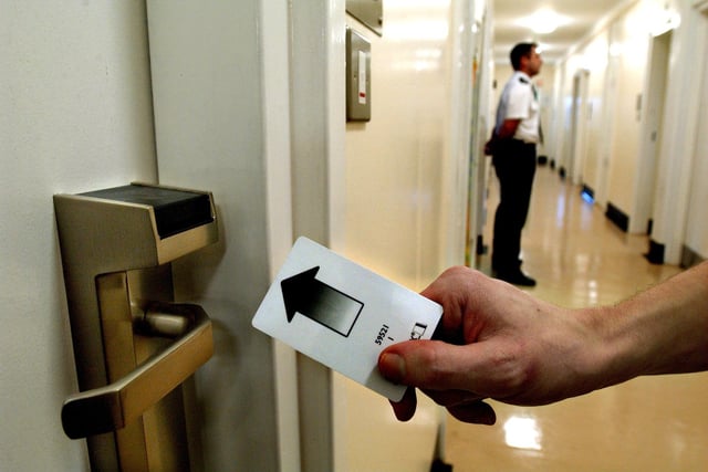 The new Intermittent Custody Unit at Kirkham Prison. The new card entry system for the cells in 2004