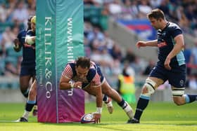 Connor Wilkinson scores a try for Lancashire during their defeat against Kent Picture: David Davies/PA Wire