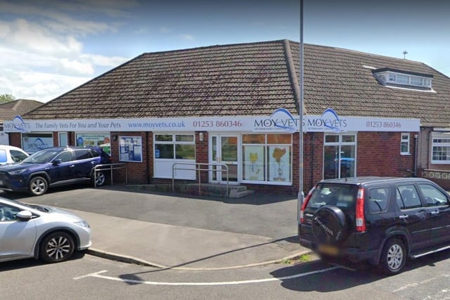 Moy Vets on Hillylaid Road, Thornton Cleveleys, has a rating of 4.7 out of 5 from 212 Google reviews
