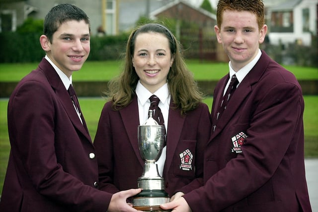 The team from Montgomery School in Bispham won the Blackpool and Fylde Schools' Public Speaking competition. Pictured L-R: Alex Neale, Carly Nisbet and Greg Wilson