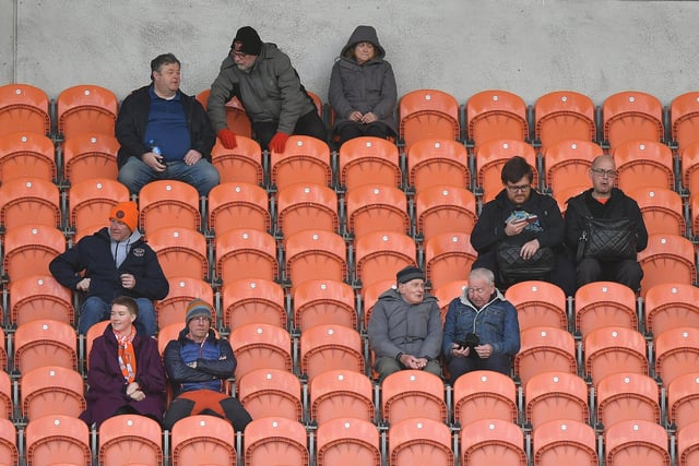 Seasiders supporters at Bloomfield Road for the victory over Cambridge United.
