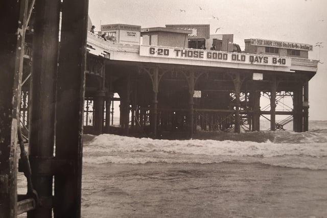 Waves crashing under one of the piers - but which one?