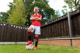 Nine-year-old Miley Whiteside has been signed by Manchester United after starring for local teams. Photo: Kelvin Stuttard