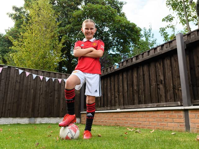 Nine-year-old Miley Whiteside has been signed by Manchester United after starring for local teams. Photo: Kelvin Stuttard