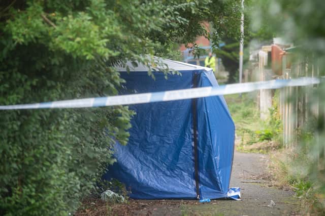 The man's body was found in an alleyway behind Eastwood Avenue, near Layton Primary School, at around 8.30am on Monday (September 25). Picture by Dan Martino / Blackpool Gazette