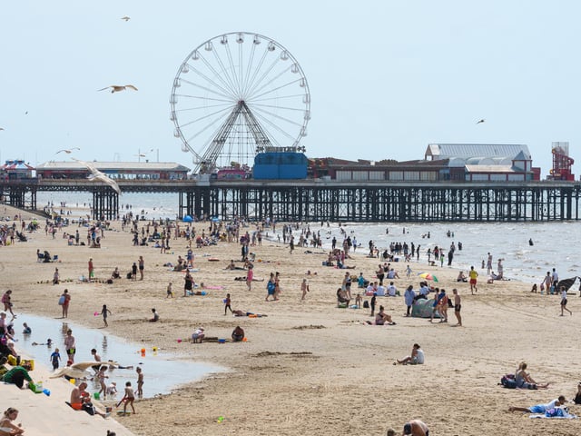 A packed out Blackpool beach on the hottest day of the year. Photo: Kelvin Stuttard