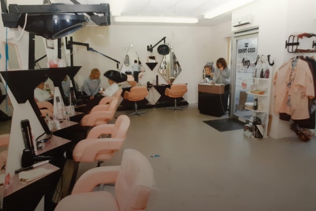 Deb-N-Air had the latest equipment in January 1993 with electronic hairdryers suspended from the ceiling