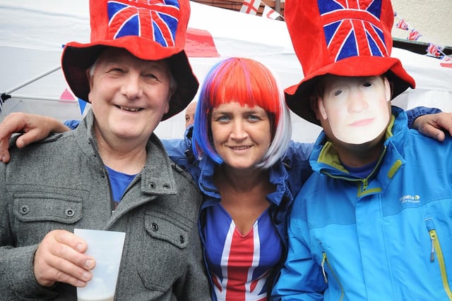Keith Gamble, Tracy McWhinney and Mark Gamble. Diamond Jubilee celebrations on Galloway Road in Fleetwood