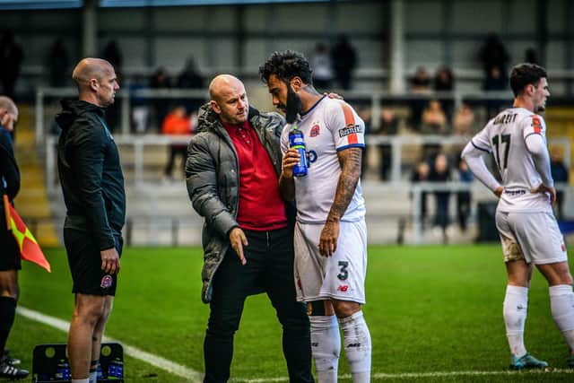 AFC Fylde boss Adam Murray will take no risks with Jordan Cranston who was forced off injured against Banbury  Picture: STEVE MCLELLAN